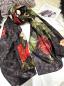 Preview: Scarf 100% Silk Paj Flower Red Black Green